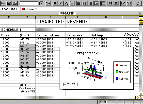 the spreadsheet screen